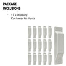 16-Pack Shipping Container Air Vent Kit