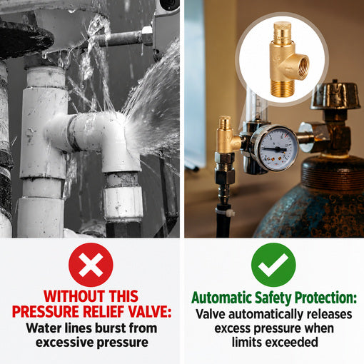 Poppet-Style Adjustable Pressure Relief Valve 100-300 PSI