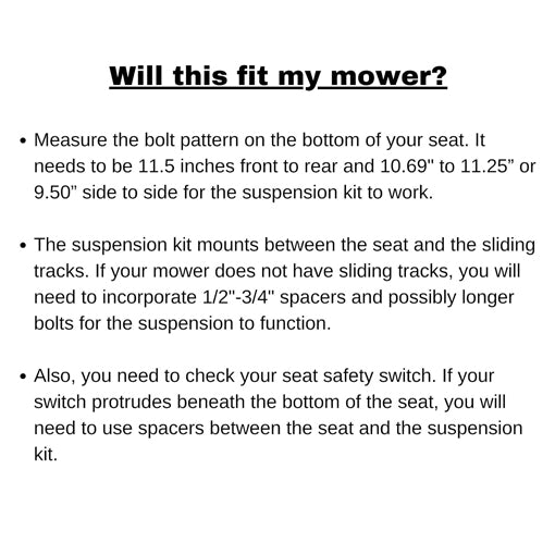 Seat Suspension Kit