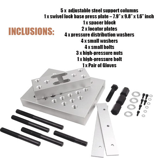 Universal Drill Press Support Block Plate Tool Set Kit