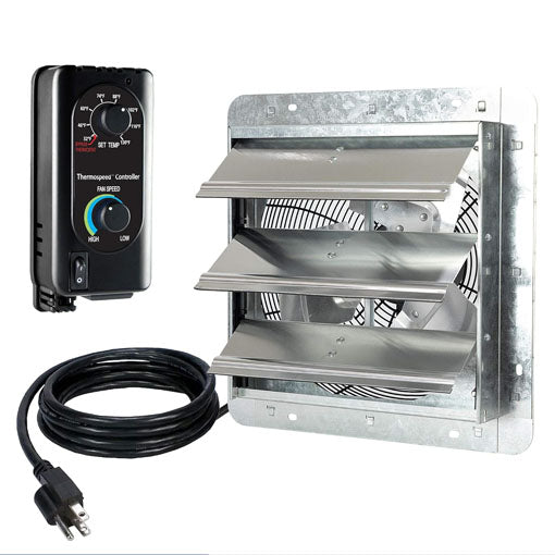 Wall Mounted Shutter Exhaust Fan with Temperature Controller