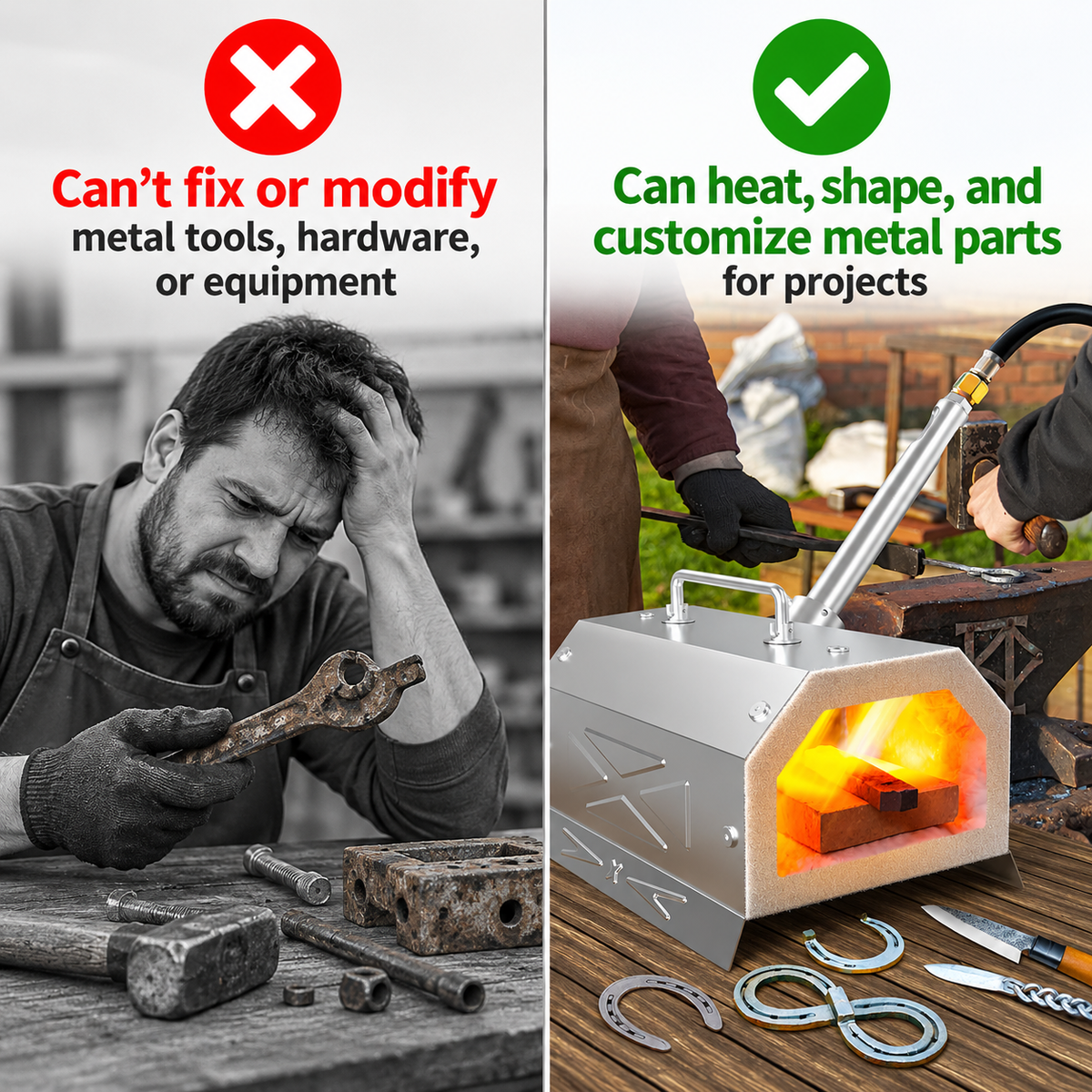 Single Burner Propane Blacksmith Forge Kit