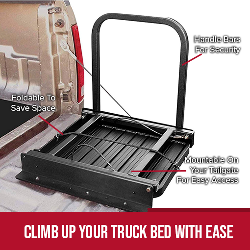 Folding Tailgate Step and Seat Platform