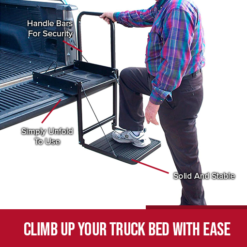 Folding Tailgate Step and Seat Platform