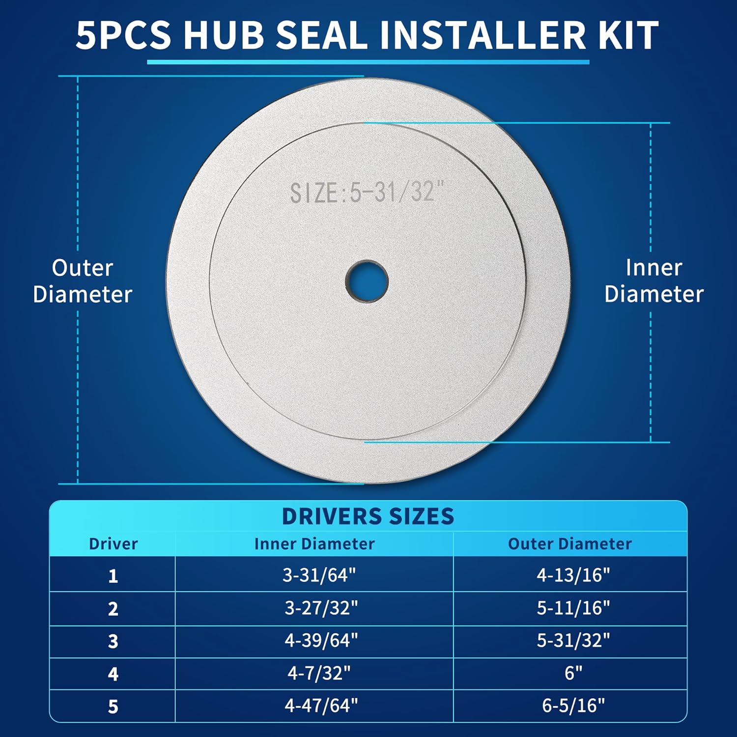 Universal Heavy Duty Truck Hub Seal Installer Kit