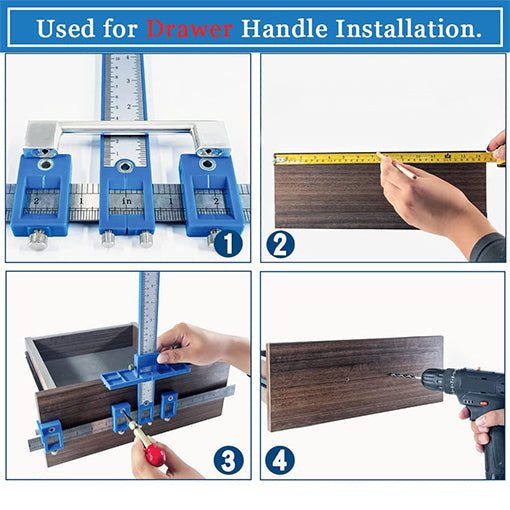 Cabinet Handle Jig with Center Punch