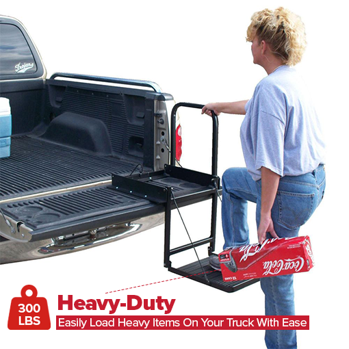 Folding Tailgate Step and Seat Platform