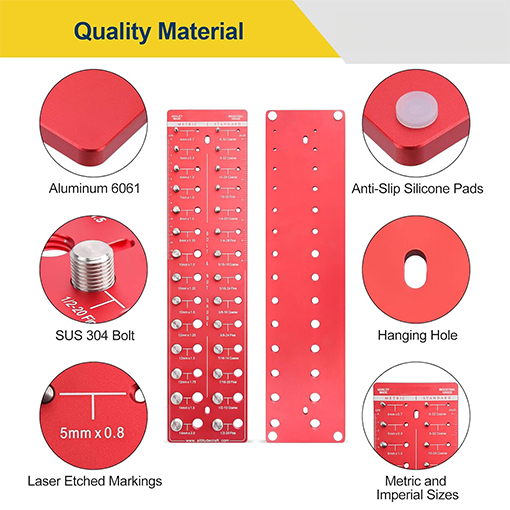 Bolt and Nut Identifier Gauge