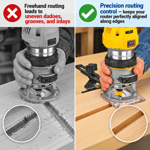 Quick Router Edge Guide for Fixed Base Compact Router
