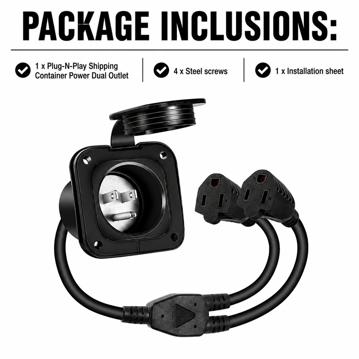 Plug-N-Play Shipping Container Power Dual Outlet