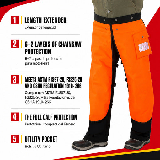 8-Layer Chainsaw Chaps Apron Wrap