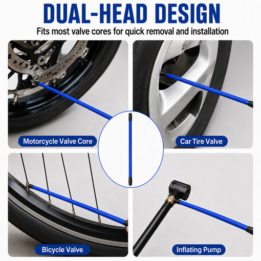 Dually Wheel Tire Valve Cap and Core Remover/Installer Tool