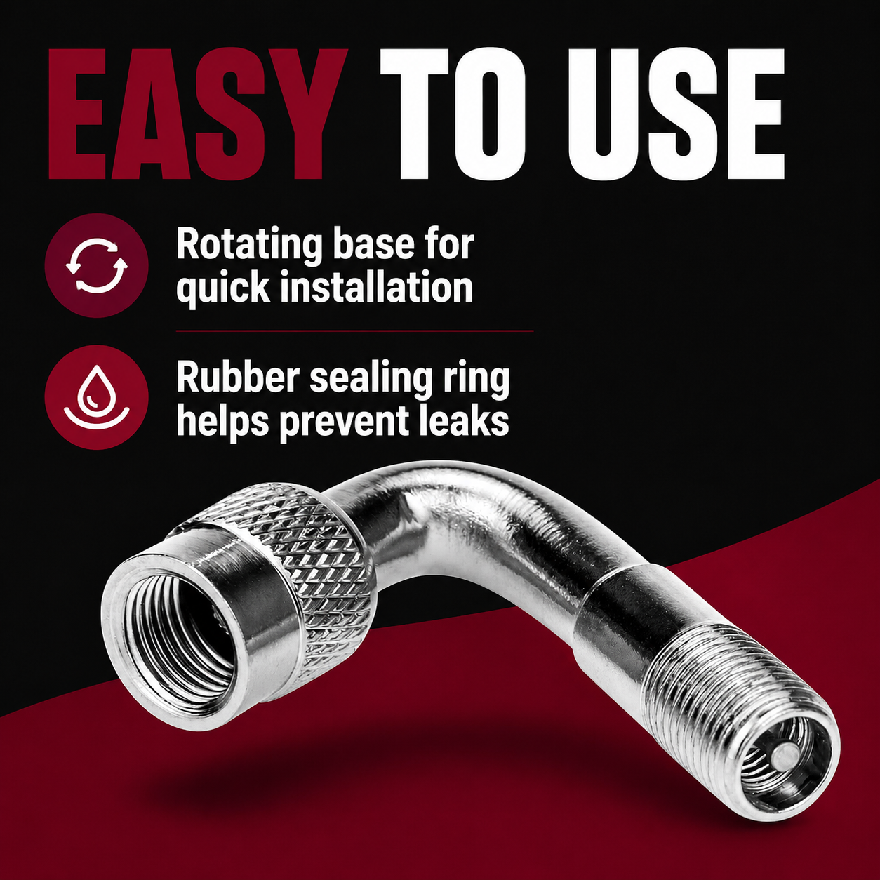 6-Pack Valve Stem Extenders, 45° 90° 135° Schrader Tire Valve Extension