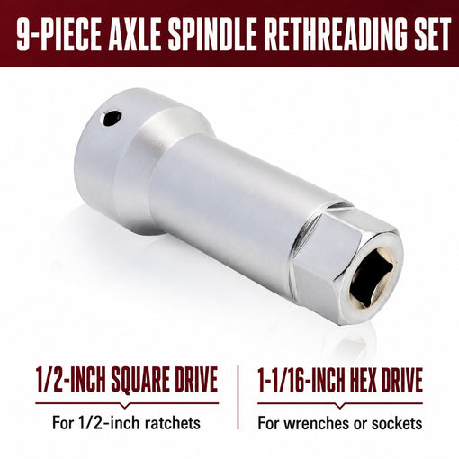 10-Piece Axle Spindle and Wheel Stud Thread Chaser Set