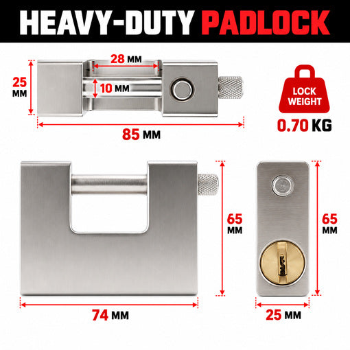 Heavy-Duty Aluminum Core Shipping Container Padlock