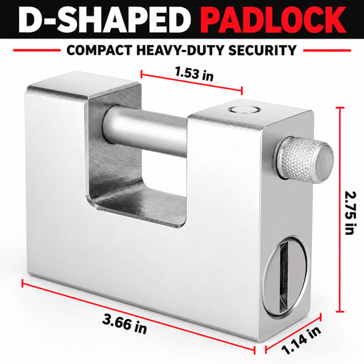 D-Shaped Heavy-Duty Shipping Container Padlock with 5 Keys