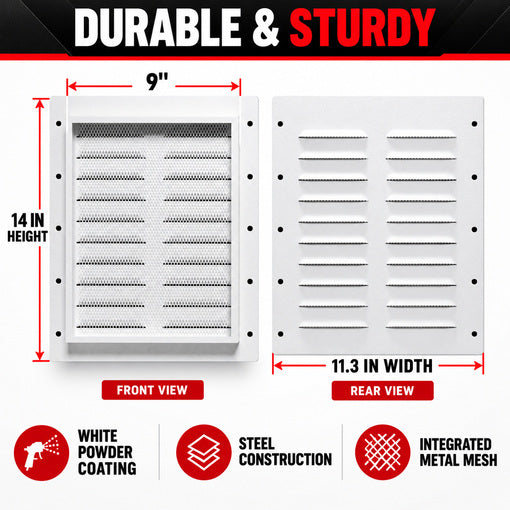 2-Pack Shipping Container Air Vents with Metal Mesh
