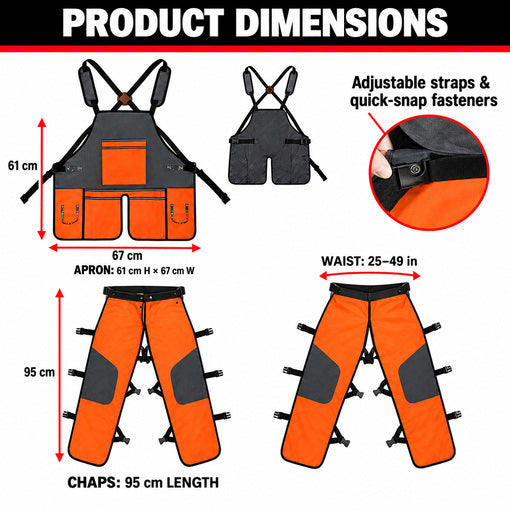 2-in-1 Chainsaw Protective Chaps and Apron Combo