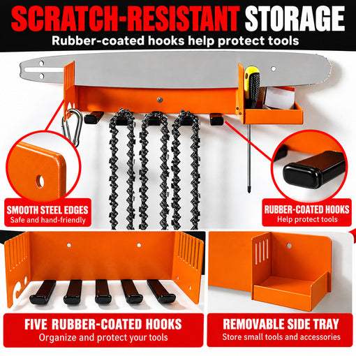 Heavy-Duty Chainsaw Bar and Chain Rack
