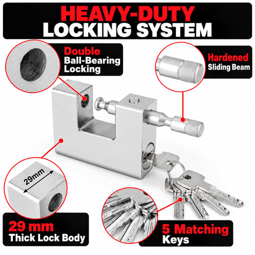 D-Shaped Heavy-Duty Shipping Container Padlock with 5 Keys