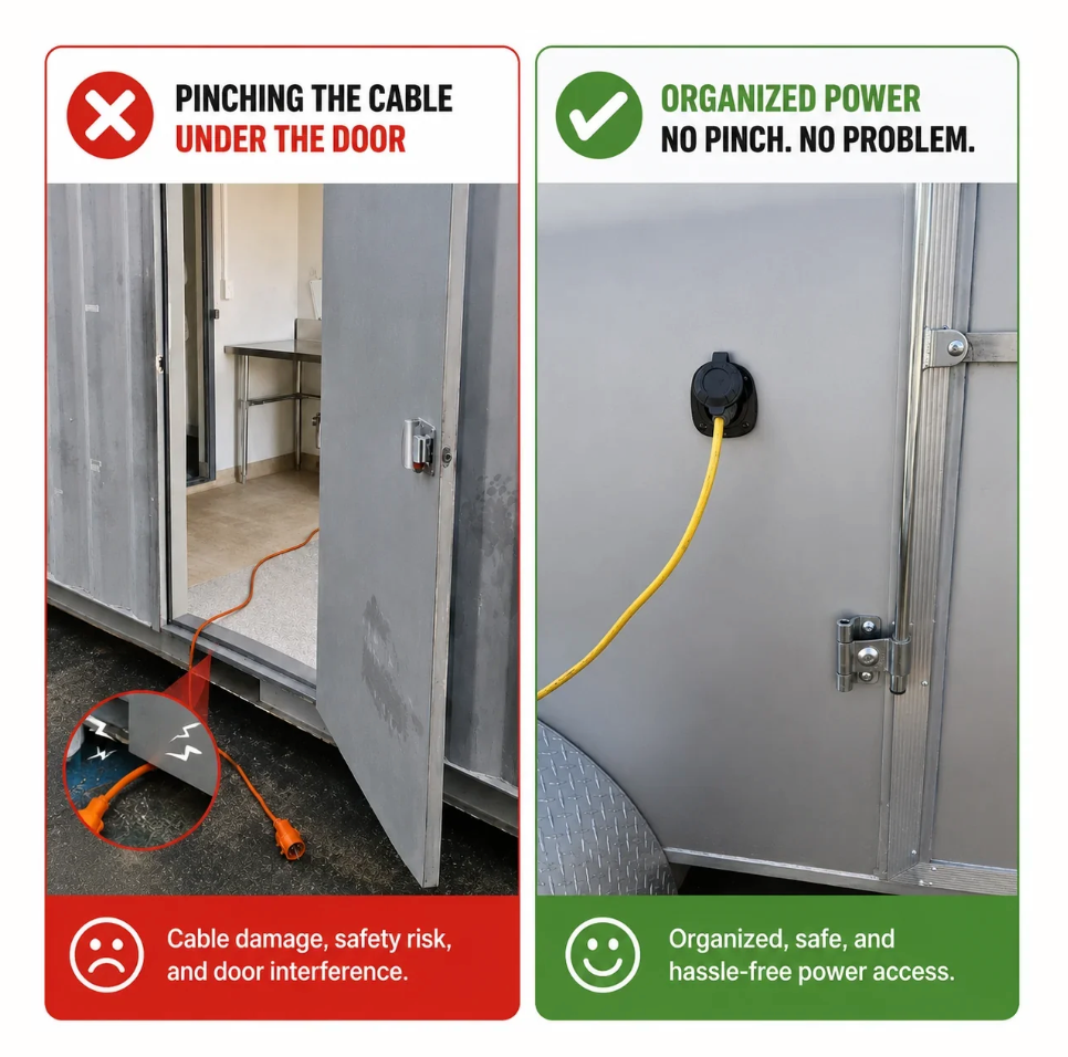 Shipping Container Dual Cord Plug-and-Play Inlet Extension Power Kit