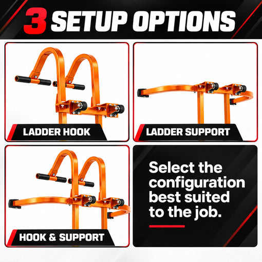 2-in-1 Heavy Duty Ladder Stabilizer with Roof Hooks