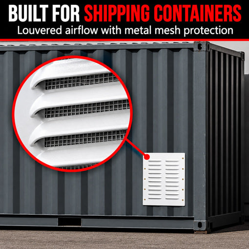 2-Pack Shipping Container Air Vents with Metal Mesh