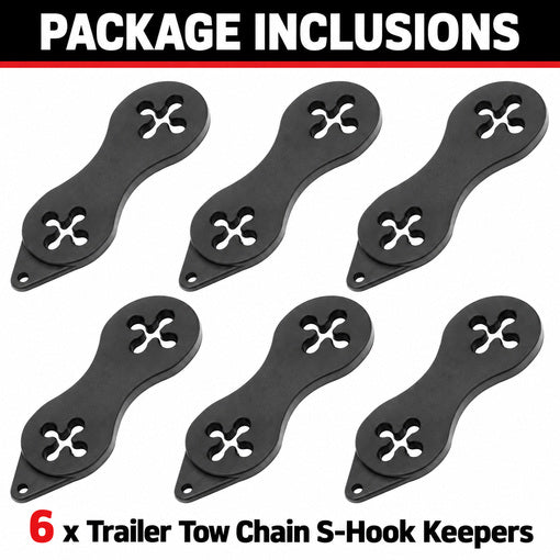 6-Pack Trailer Tow Chain S-Hook Keeper