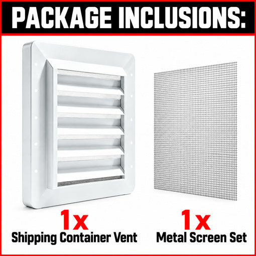 Shipping Container Vent with Screen Set
