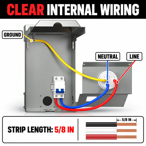 50 Amp Generator Inlet Box with Circuit Breaker