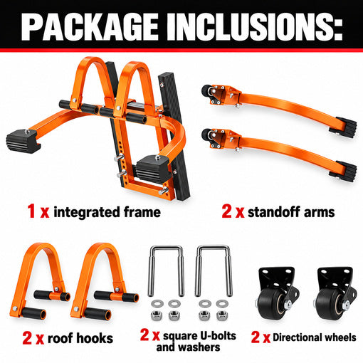 2-in-1 Heavy Duty Ladder Stabilizer with Roof Hooks