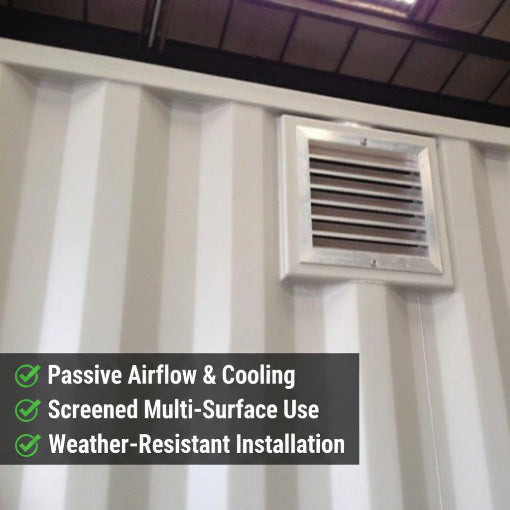 2-Pack Shipping Container Aluminum Gable Vents with Screen