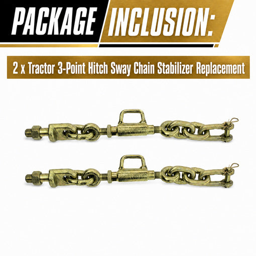 2-Pack Tractor 3-Point Hitch Sway Chain Stabilizer Replacement