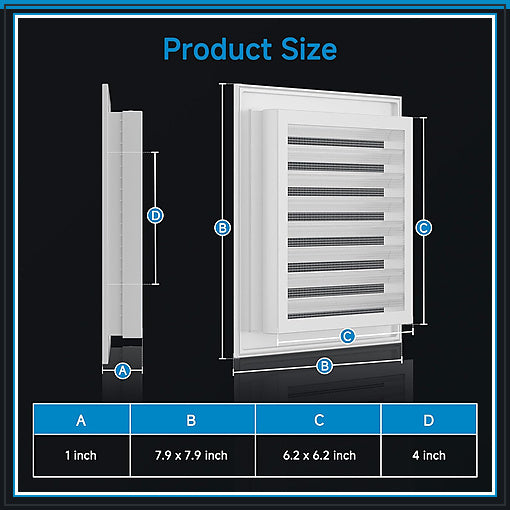 2-Pack Shipping Container Aluminum Gable Vents with Screen