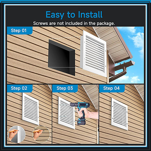 2-Pack Shipping Container Aluminum Gable Vents with Screen