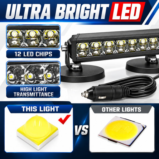 14-Inch 200W Tractor Portable Magnetic Work Light Bar