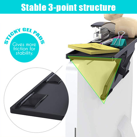 Stable 3-point structure; 3 sticky gel pads for stability