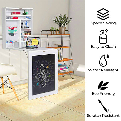 24 Inch Wall Mounted Desk and Chalkboard