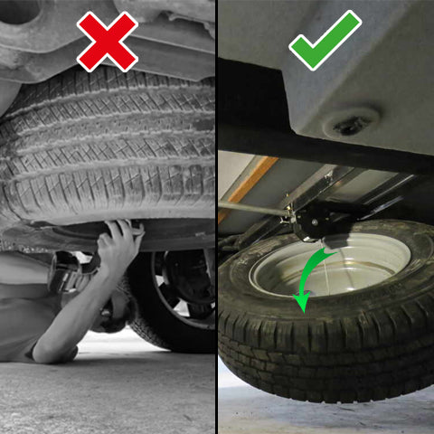 RV Spare Tire Winch