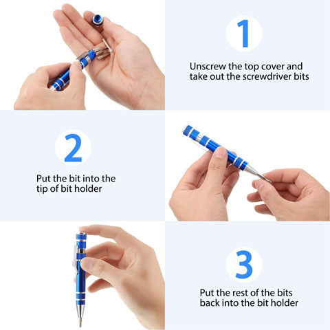 8 in 1 Mini Screwdriver Set Pen Style