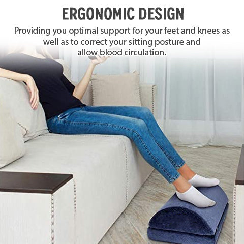 This adjustable foot rest has an ergonomic design