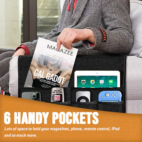 6 handy pockets