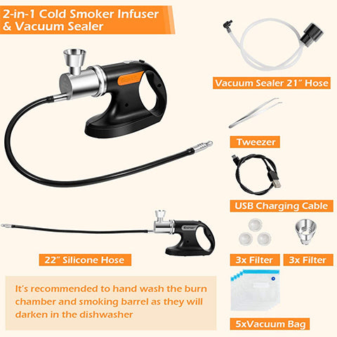 2-in-1 Portable Cold Smoker Infuser & Vacuum Sealer