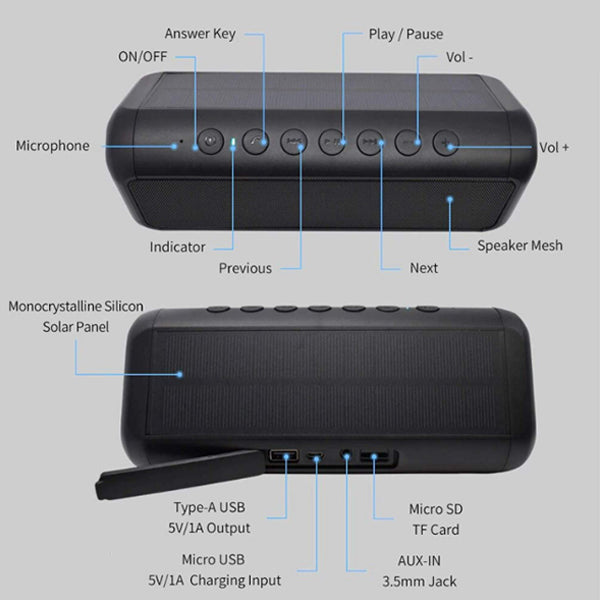 Portable Bluetooth Solar Speaker