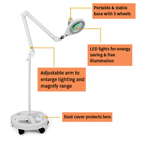 2-in-1 LED Magnifying Floor Lamp
