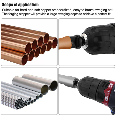 Copper Pipe Swaging Drill Bit Set