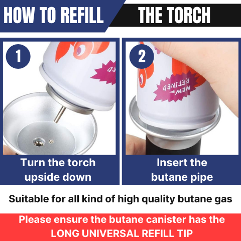 Refillable Butane Torch with Safety Lock