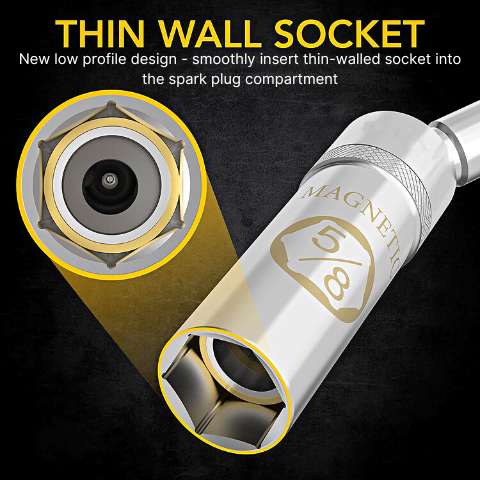 Magnetic Spark Plug Swivel Socket
