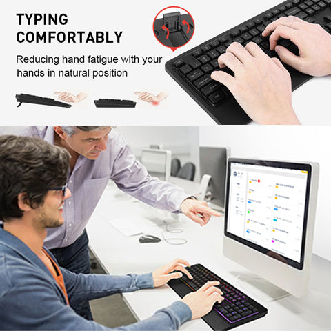 Comfortable typing with Ergonomic RGB Keyboard