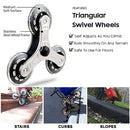 Triangular swivel wheels